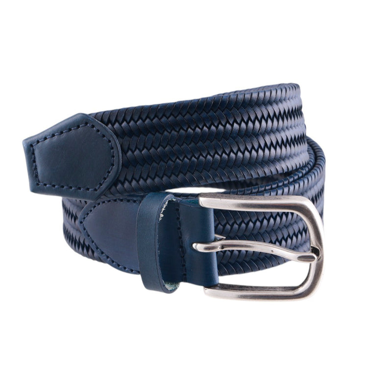 Cintura Uomo Intrecciata e Elasticizzata in Cuoio Rigenerato