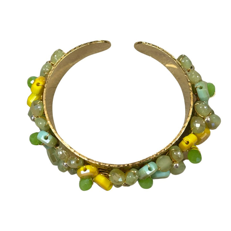 Bracciale donna rigido con perline a forma di fiore