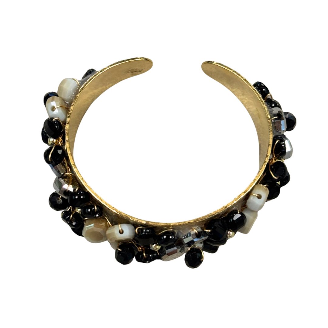 Bracciale donna rigido con perline a forma di fiore