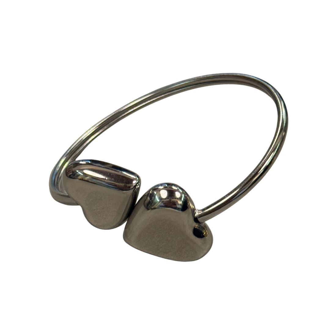Bracciale rigido 2 cuori