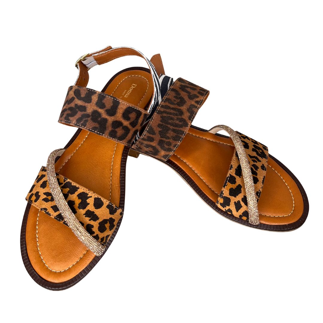 Sandalo donna animalier leopard cuir