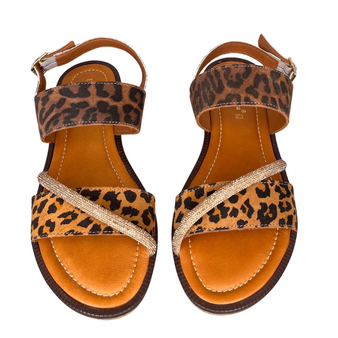 Sandalo donna animalier leopard cuir