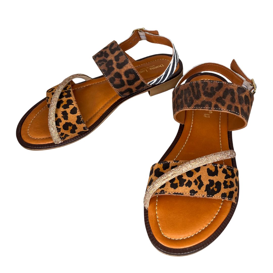 Sandalo donna animalier leopard cuir