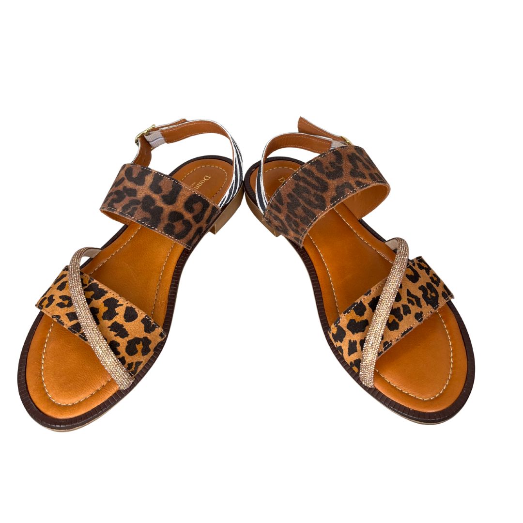 Sandalo donna animalier leopard cuir