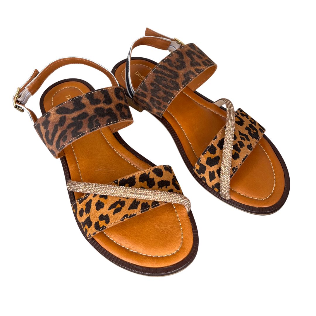 Sandalo donna animalier leopard cuir