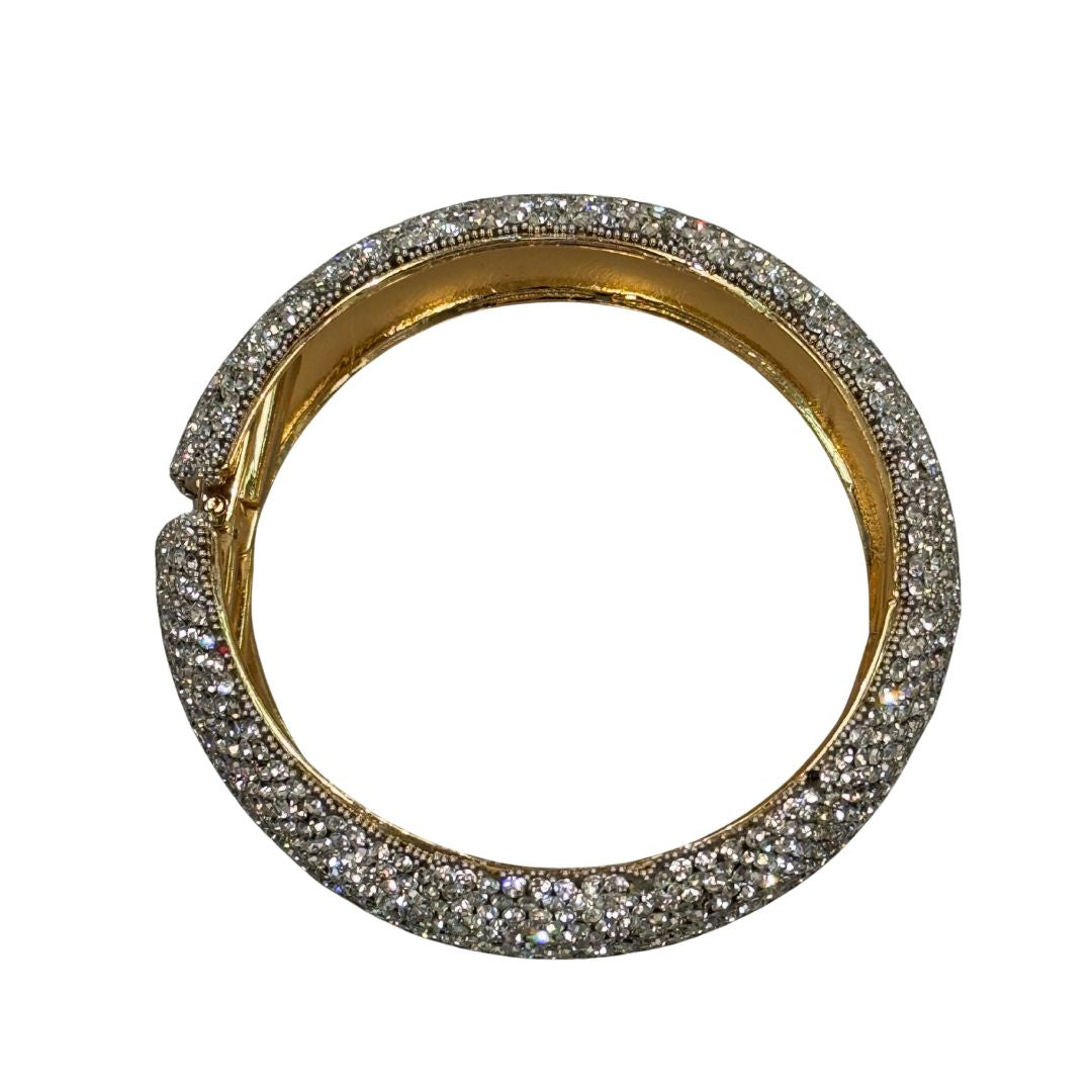 Bracciale donna rigido chiusura a molla con strass