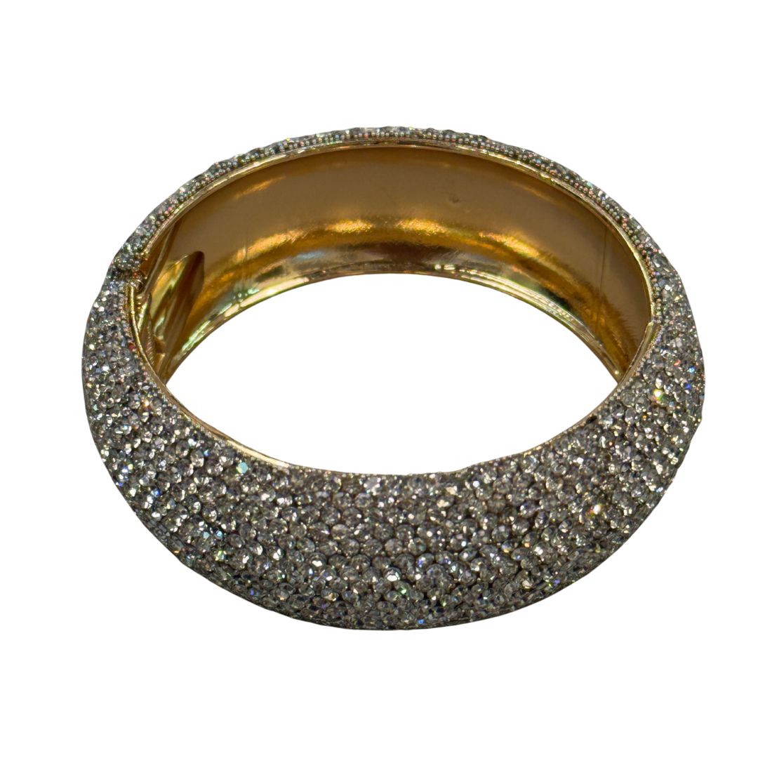 Bracciale donna rigido chiusura a molla con strass