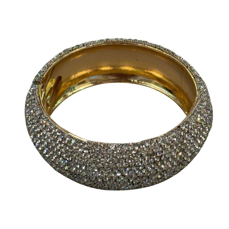 Bracciale donna rigido chiusura a molla con strass