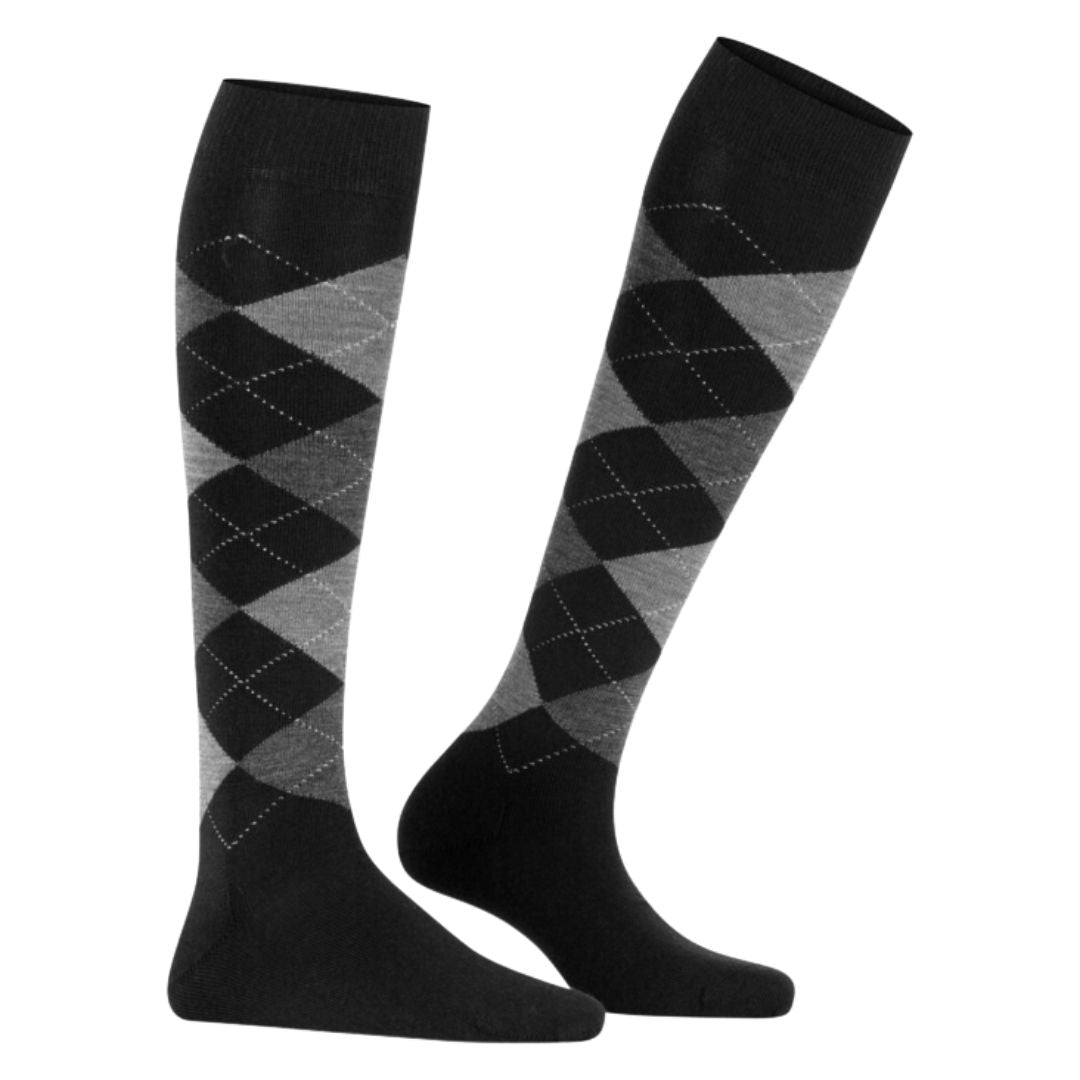 Calzini donna lunghi Burlington Marylebone rombi