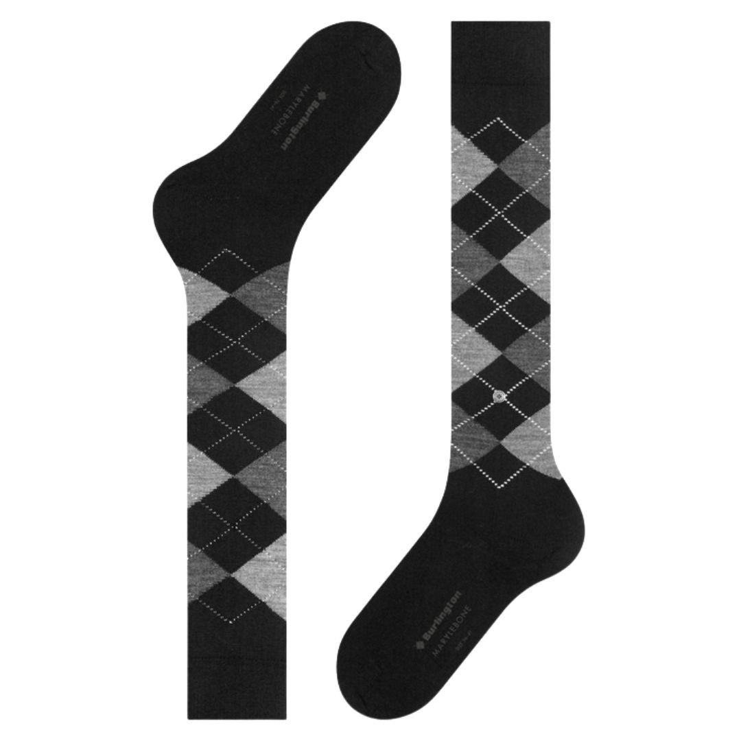 Calzini donna lunghi Burlington Marylebone rombi
