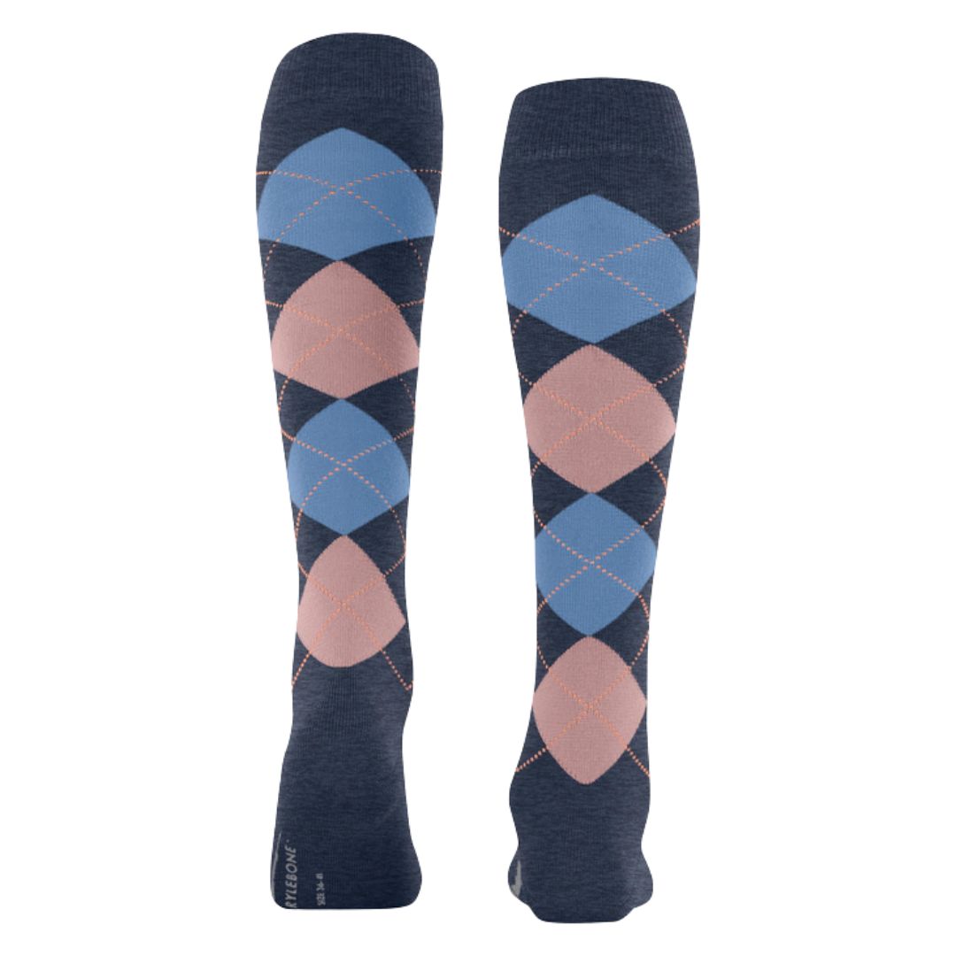 Calzini donna lunghi Burlington Marylebone rombi