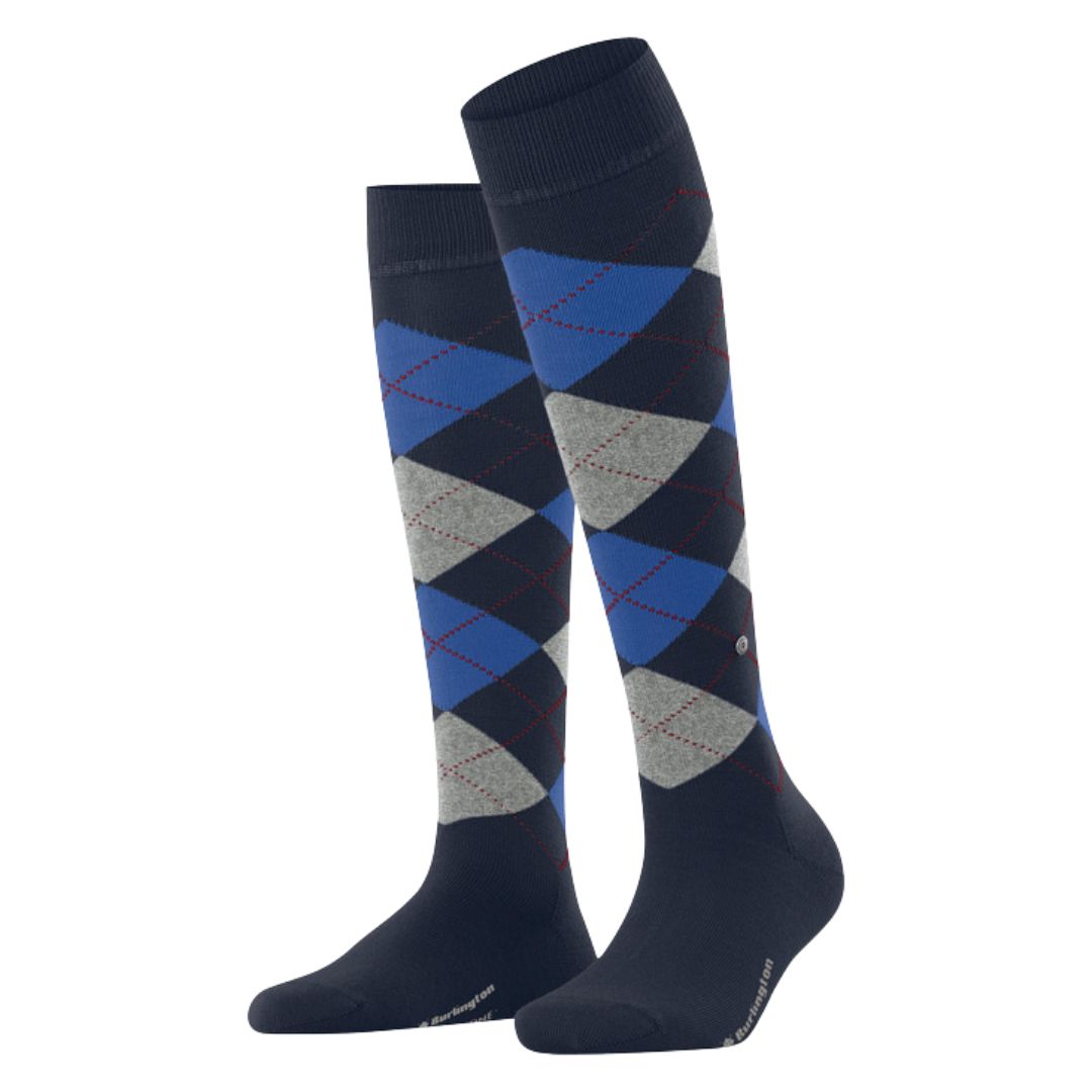 Calzini donna lunghi Burlington Marylebone rombi