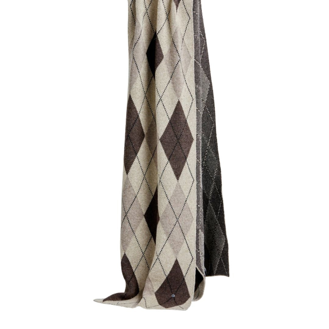 Sciarpa donna Brit Chic a rombi laminata misto lana