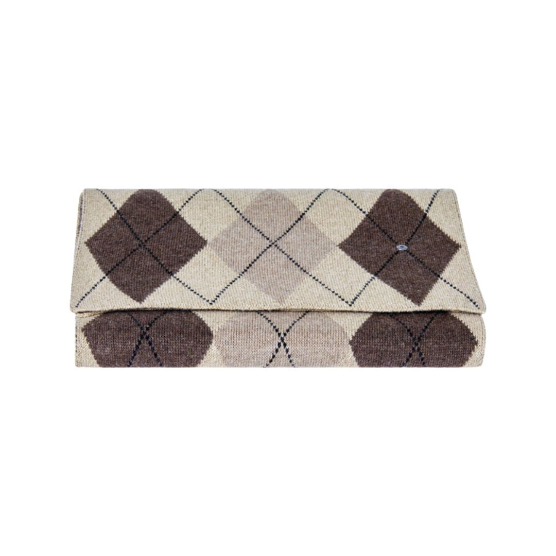 Sciarpa donna Brit Chic a rombi laminata misto lana