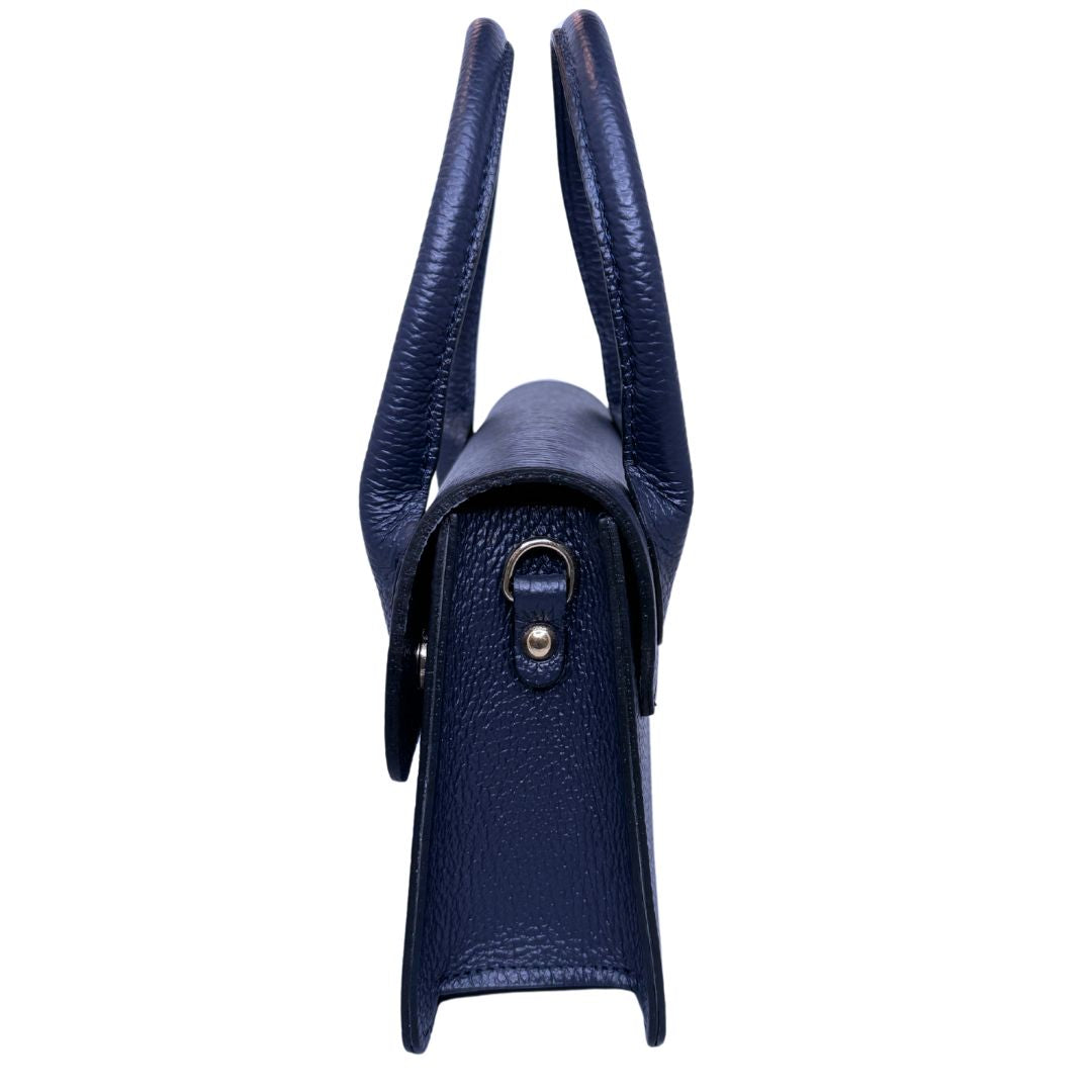 Borsa Trapezio in Pelle Martellata