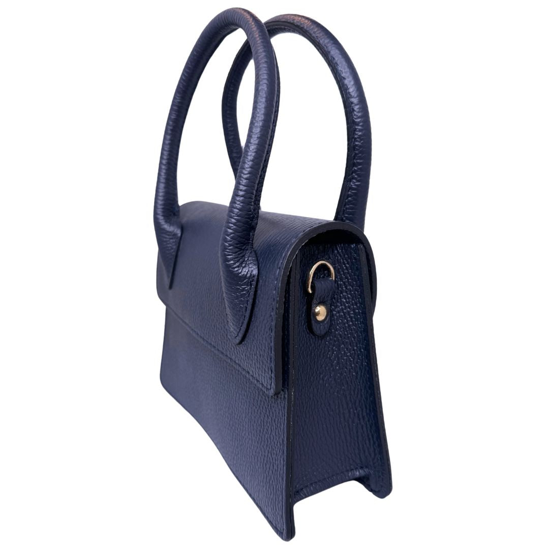 Borsa Trapezio in Pelle Martellata