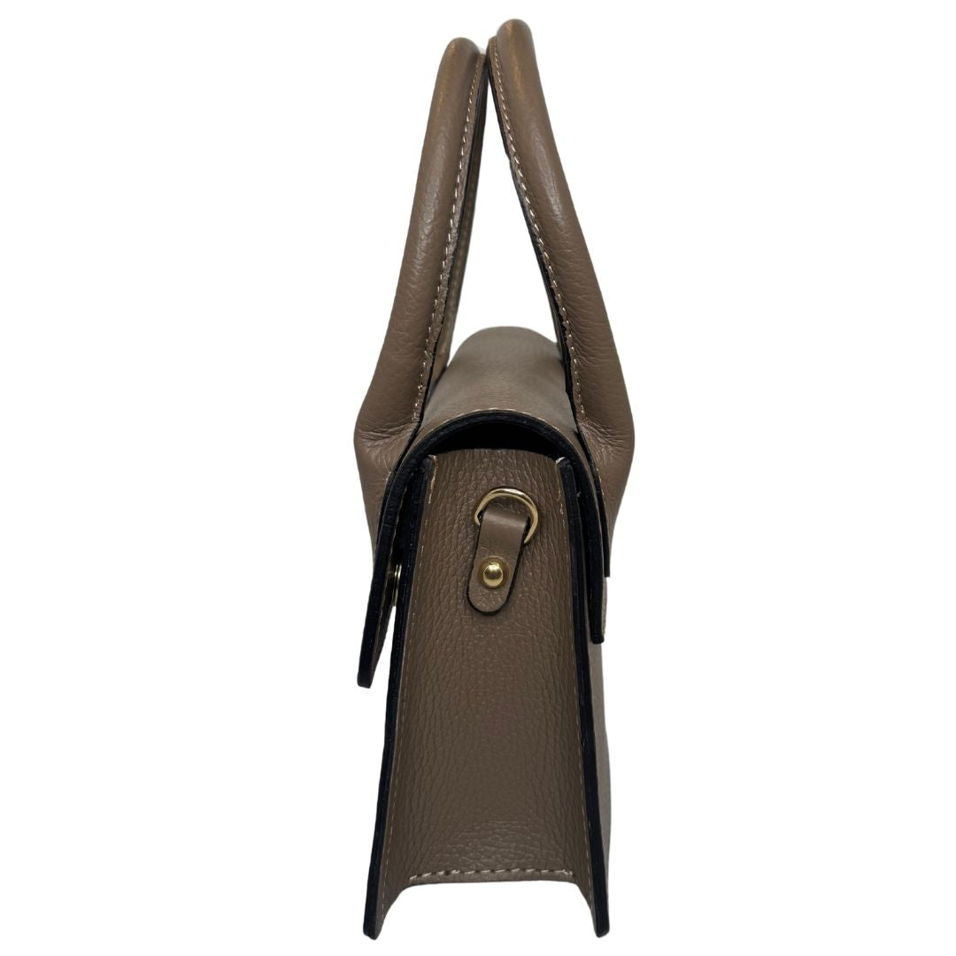 Borsa Trapezio in Pelle Martellata