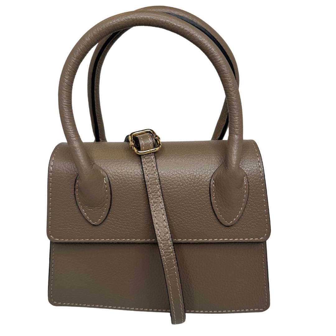 Borsa Trapezio in Pelle Martellata