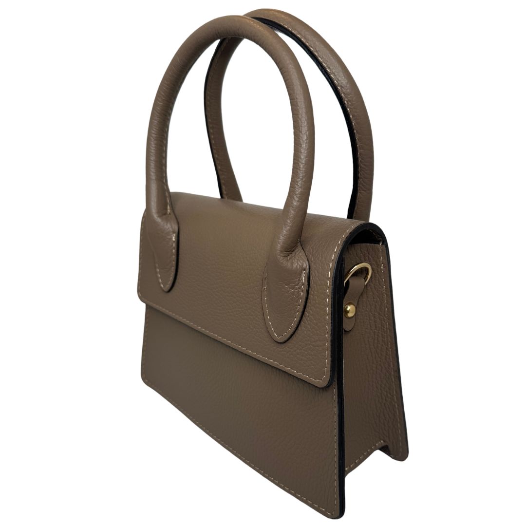 Borsa Trapezio in Pelle Martellata