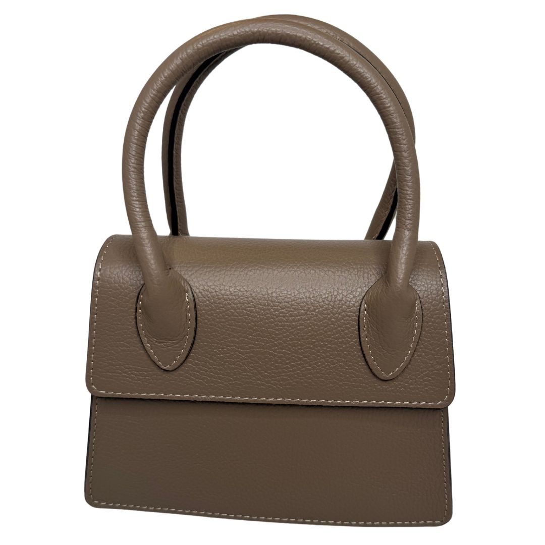 Borsa Trapezio in Pelle Martellata