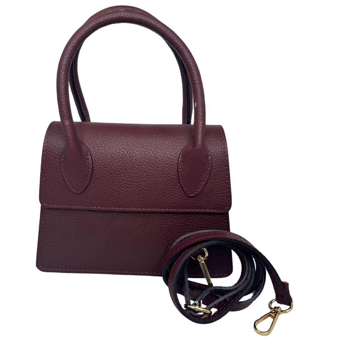 Borsa Trapezio in Pelle Martellata