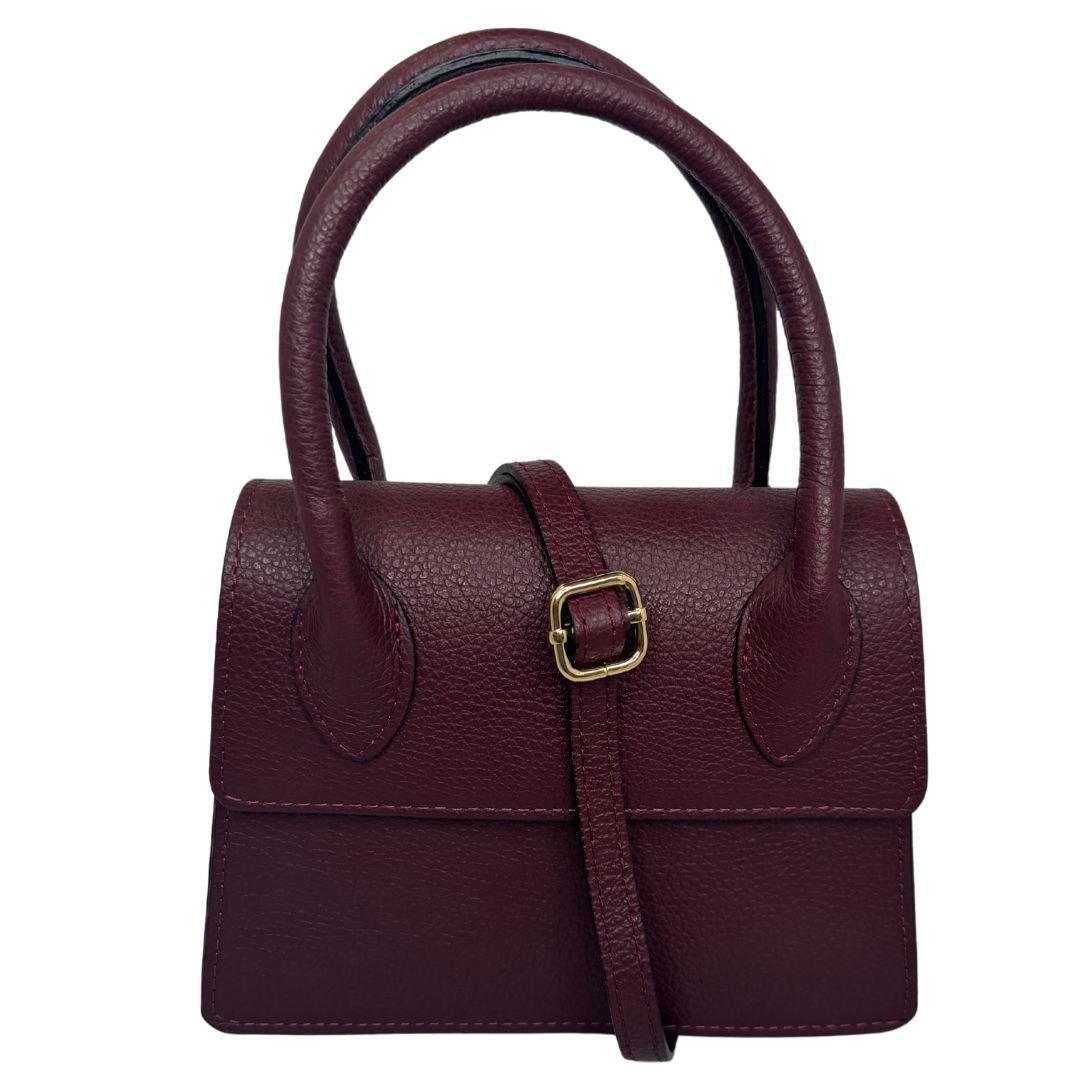 Borsa Trapezio in Pelle Martellata