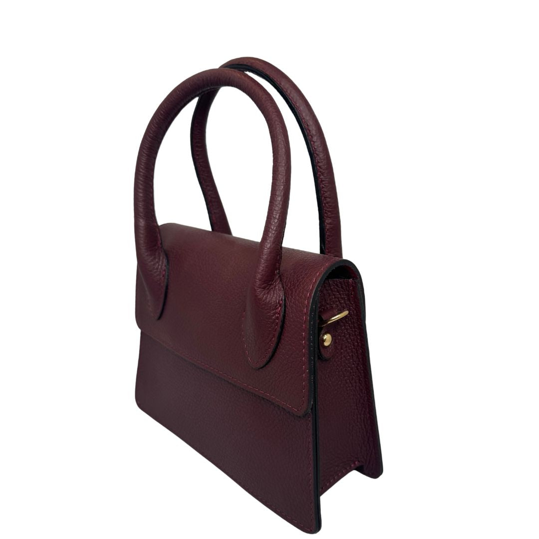 Borsa Trapezio in Pelle Martellata