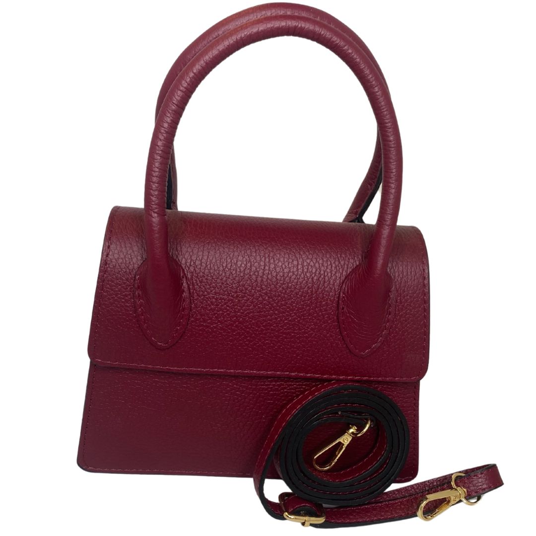 Borsa Trapezio in Pelle Martellata