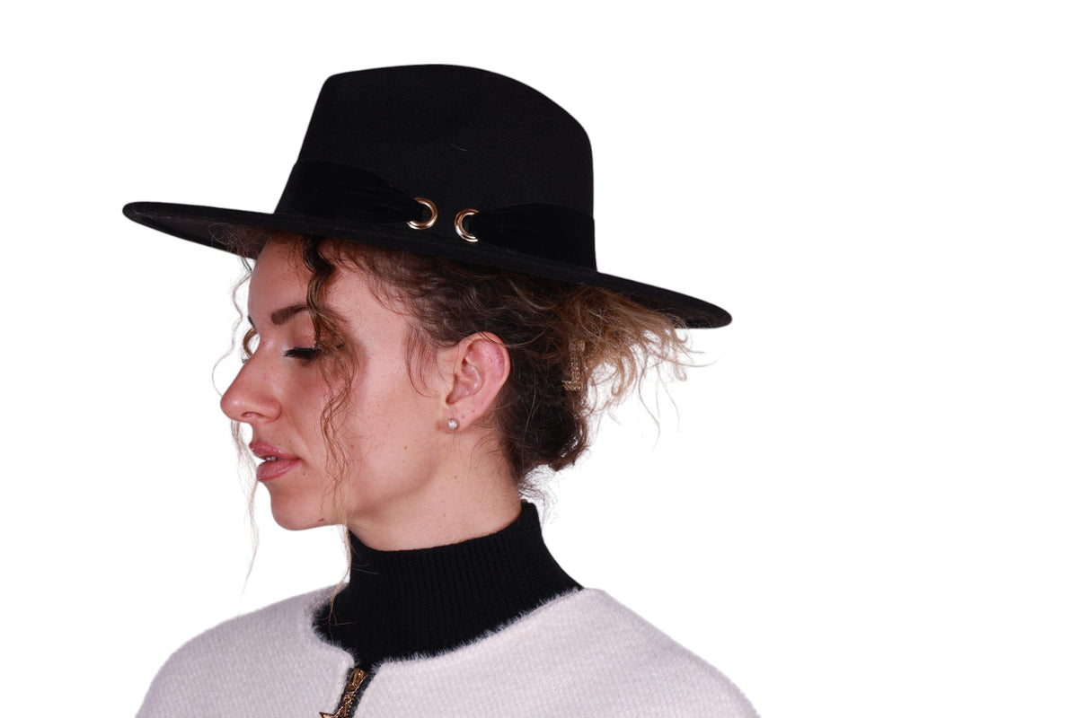 Cappello Cowboy con bordo in velluto