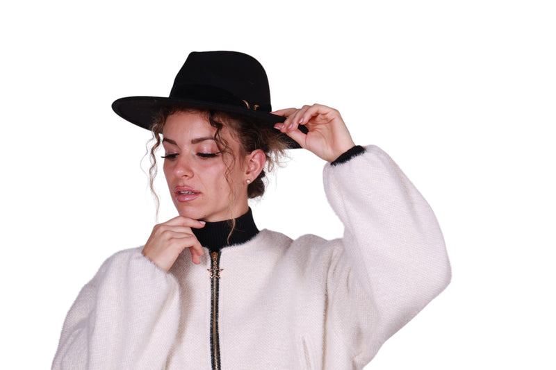 Cappello Cowboy con bordo in velluto