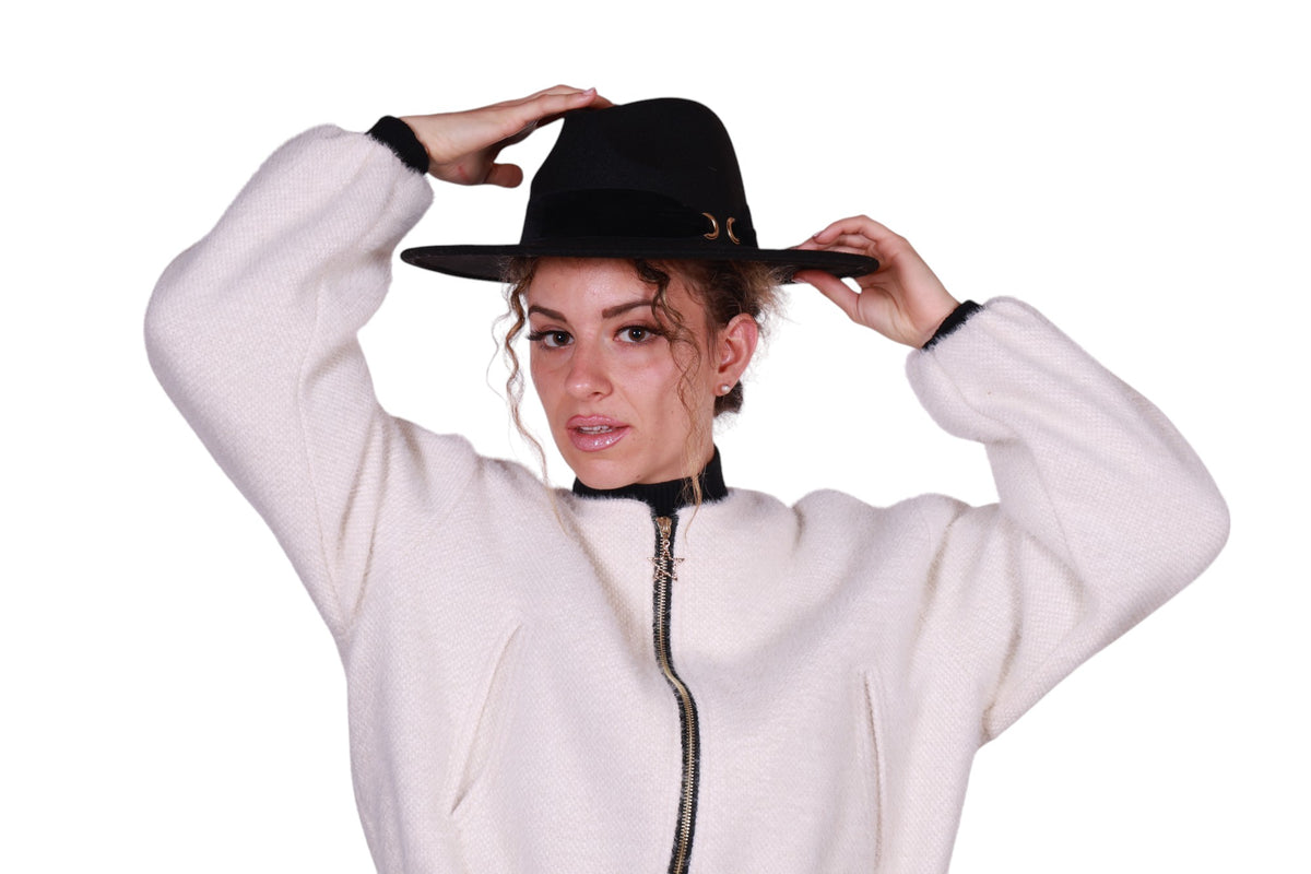 Cappello Cowboy con bordo in velluto