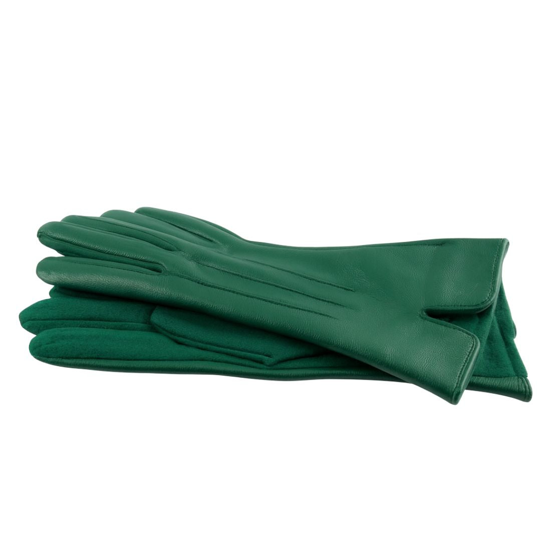 Guanti touch in similpelle finitura liscia con interno caldo e cuciture sagomate