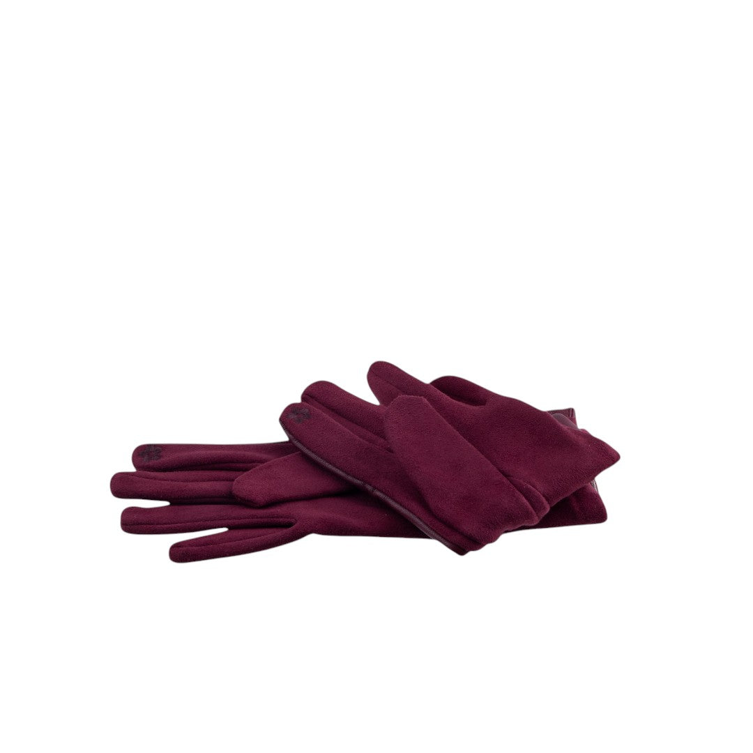 Guanti touch in similpelle finitura liscia con interno caldo e cuciture sagomate