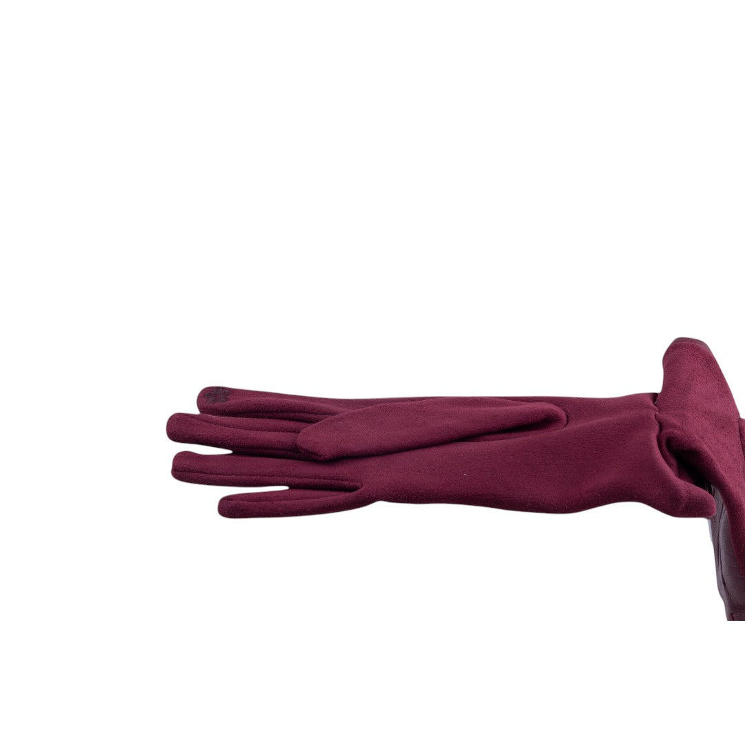 Guanti touch in similpelle finitura liscia con interno caldo e cuciture sagomate