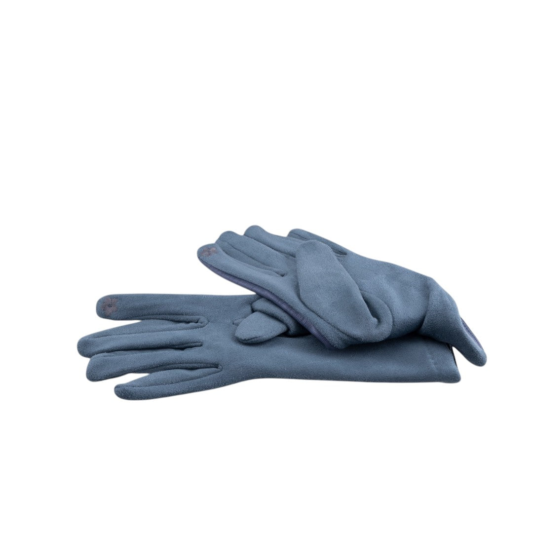 Guanti touch in similpelle finitura liscia con interno caldo e cuciture sagomate