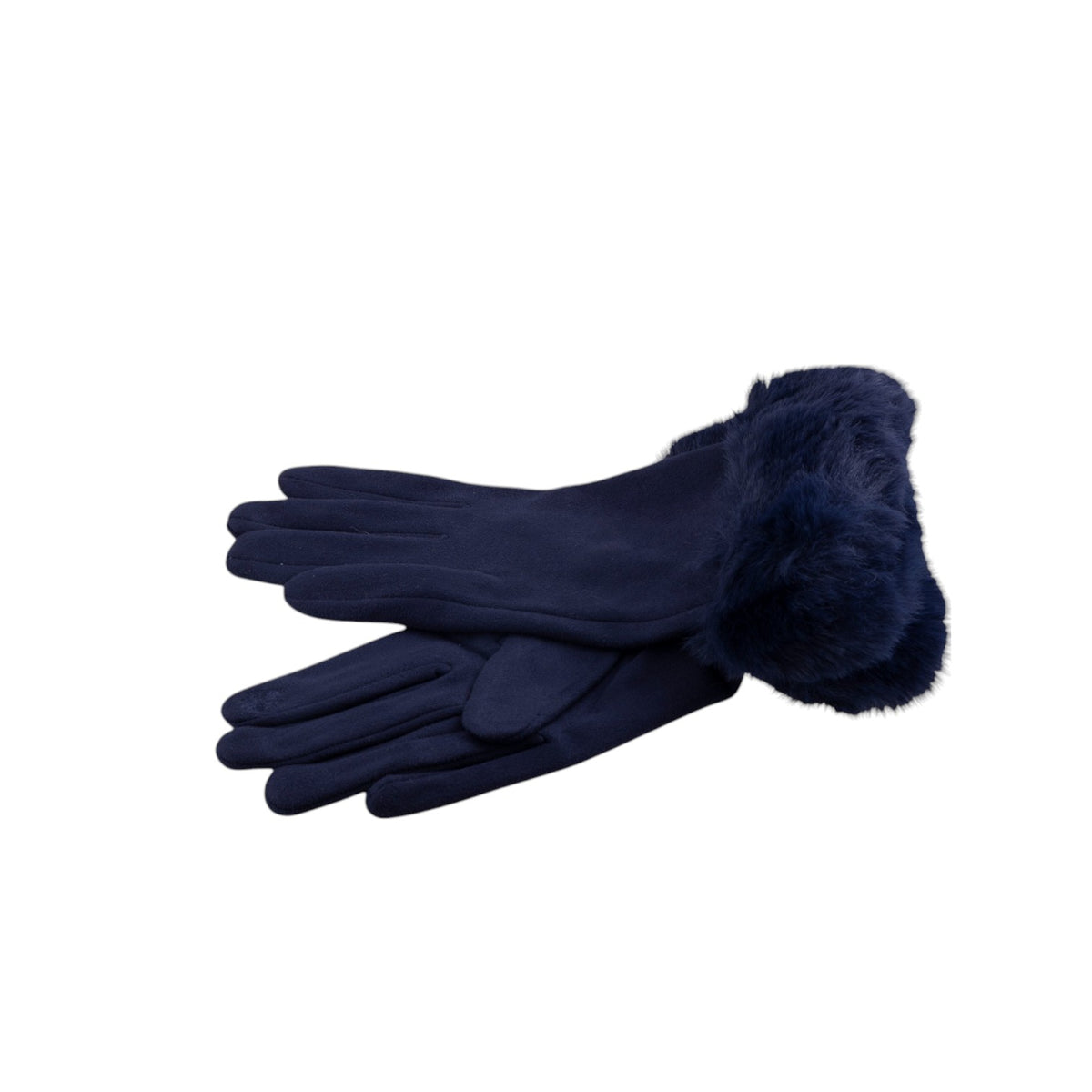 Guanti pelliccia touch liscio