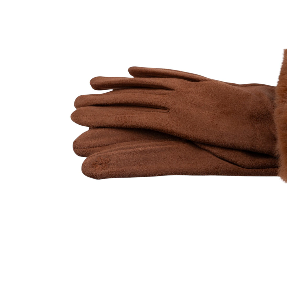 Guanti pelliccia touch liscio