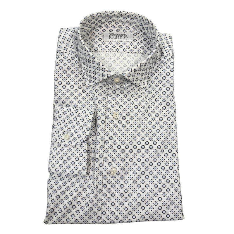 Camicia Uomo Classica in Elastam Fantasia Fiori Geometrici