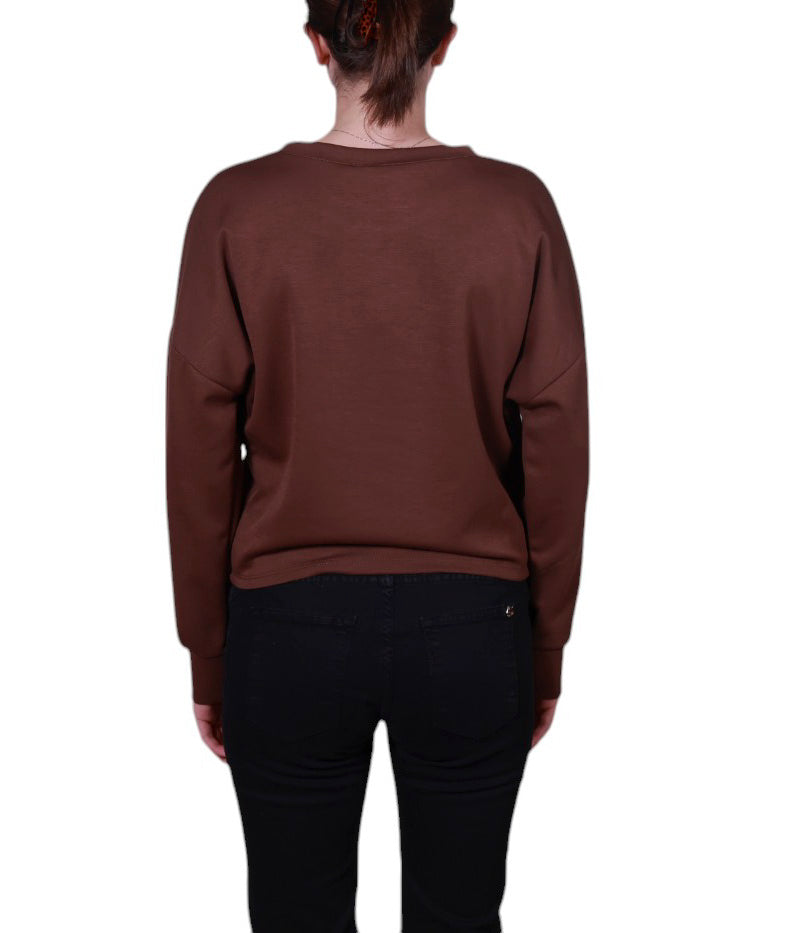 Maglia donna girocollo stampa animalier Made in Italy