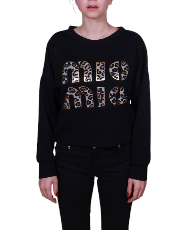 Maglia donna girocollo stampa animalier Made in Italy