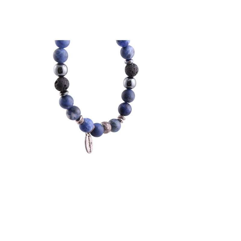 Bracciale Sodalite, lava e ematite