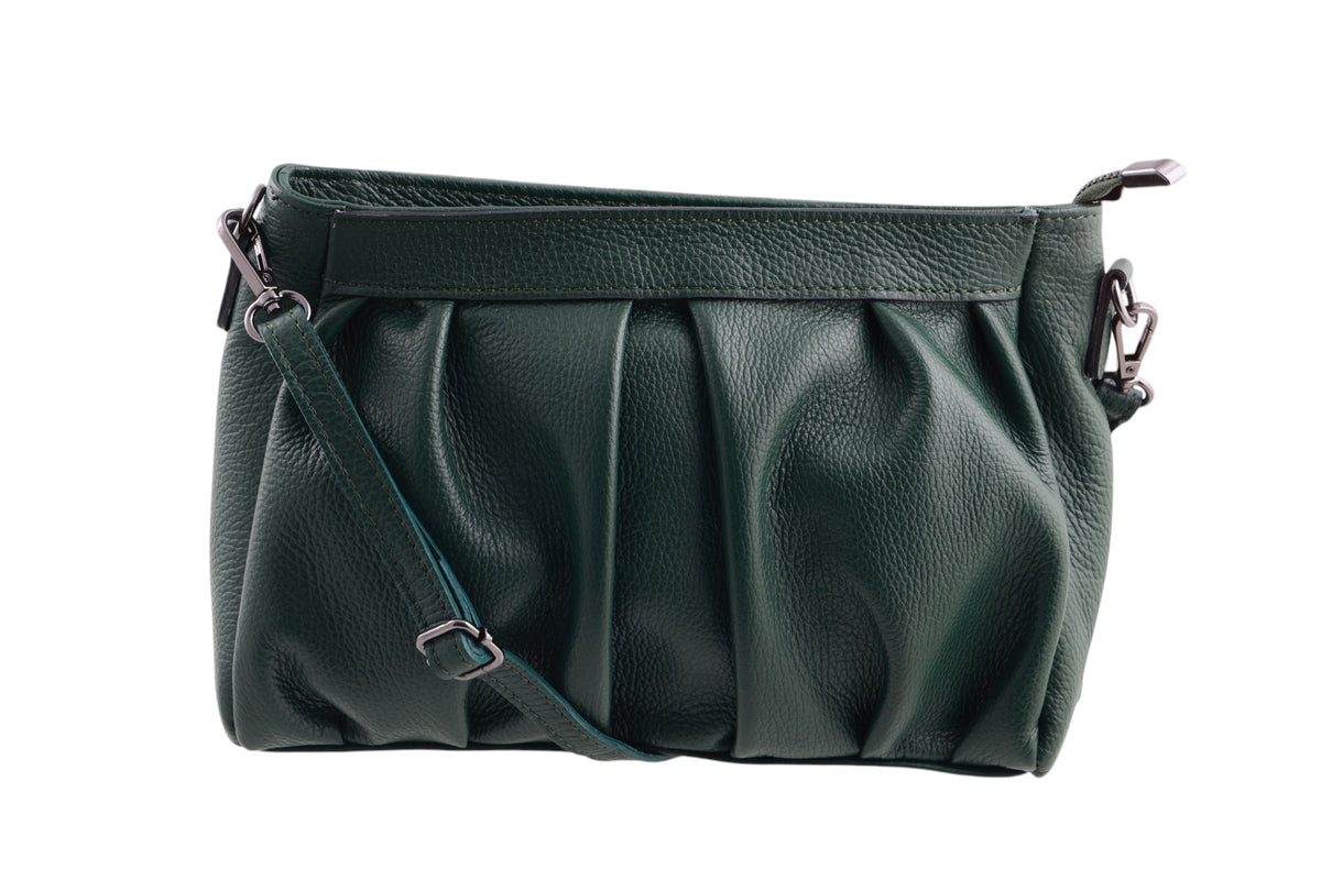 Borsa tracolla pieghe vera pelle