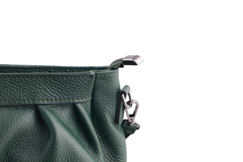 Borsa tracolla pieghe vera pelle