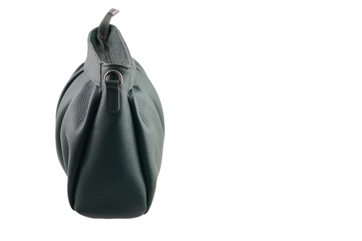 Borsa tracolla pieghe vera pelle