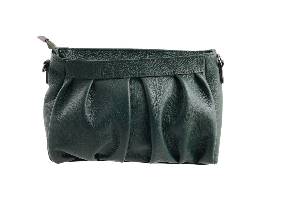 Borsa tracolla pieghe vera pelle