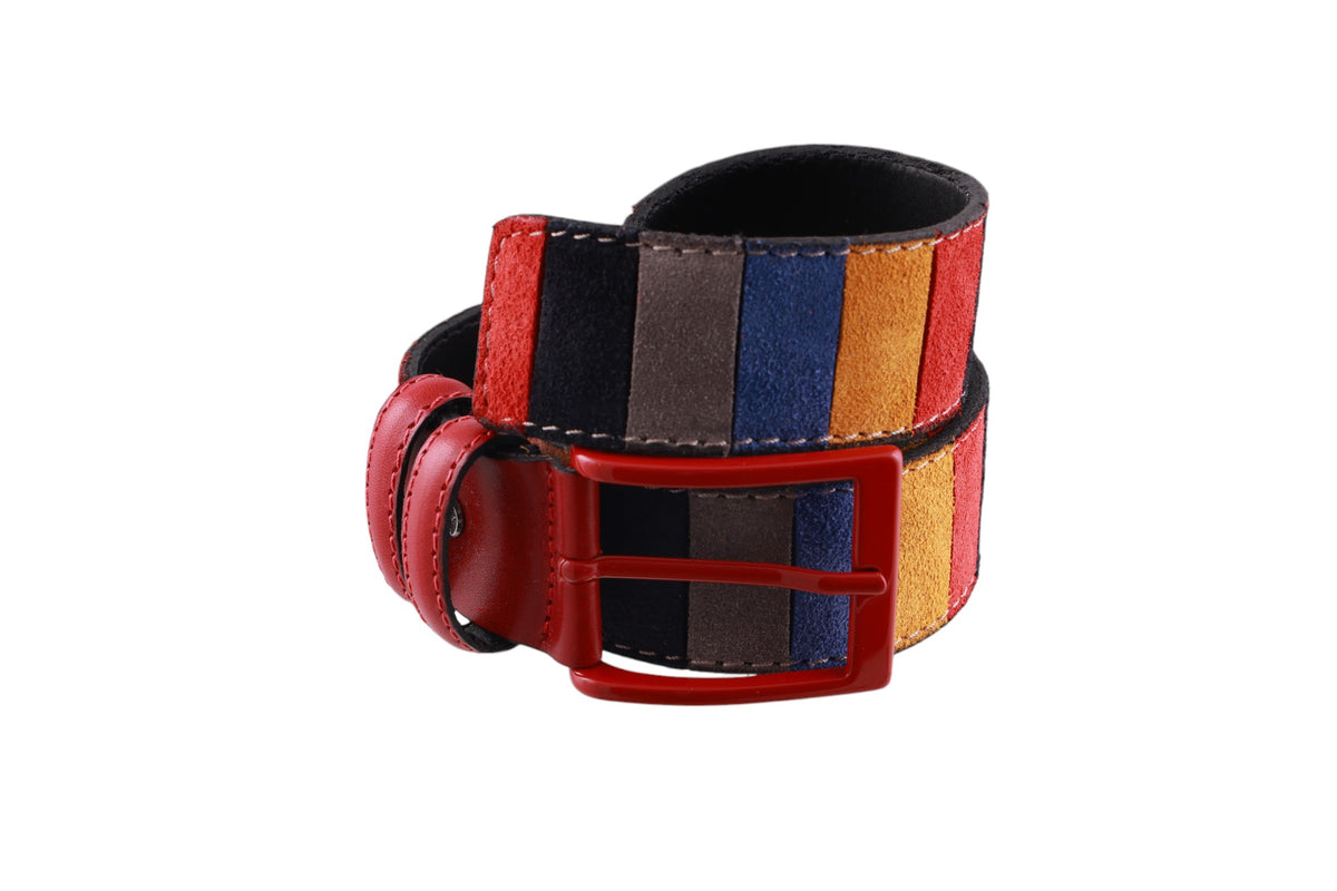 Cintura uomo pelle scamosciata patchwork