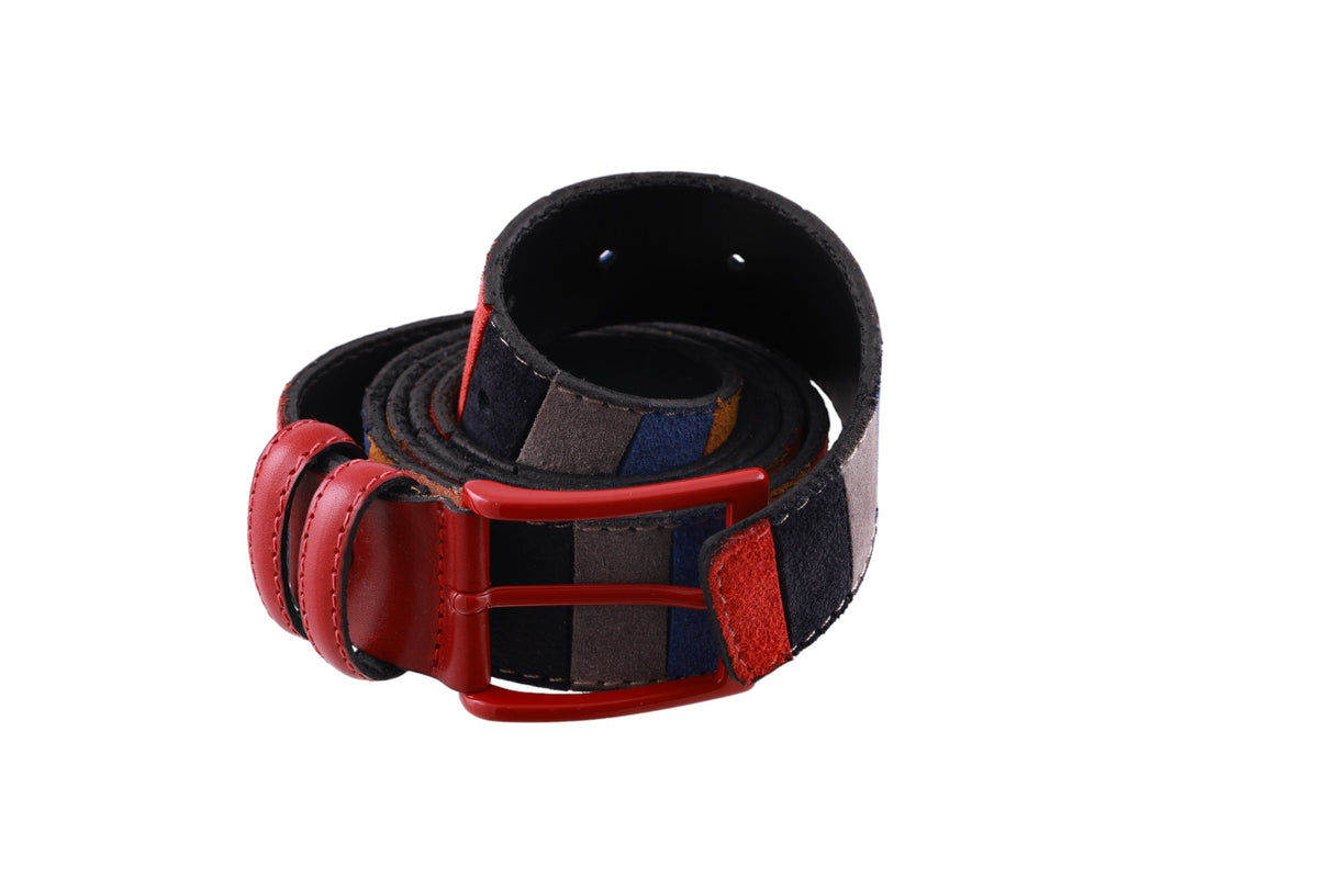 Cintura uomo pelle scamosciata patchwork