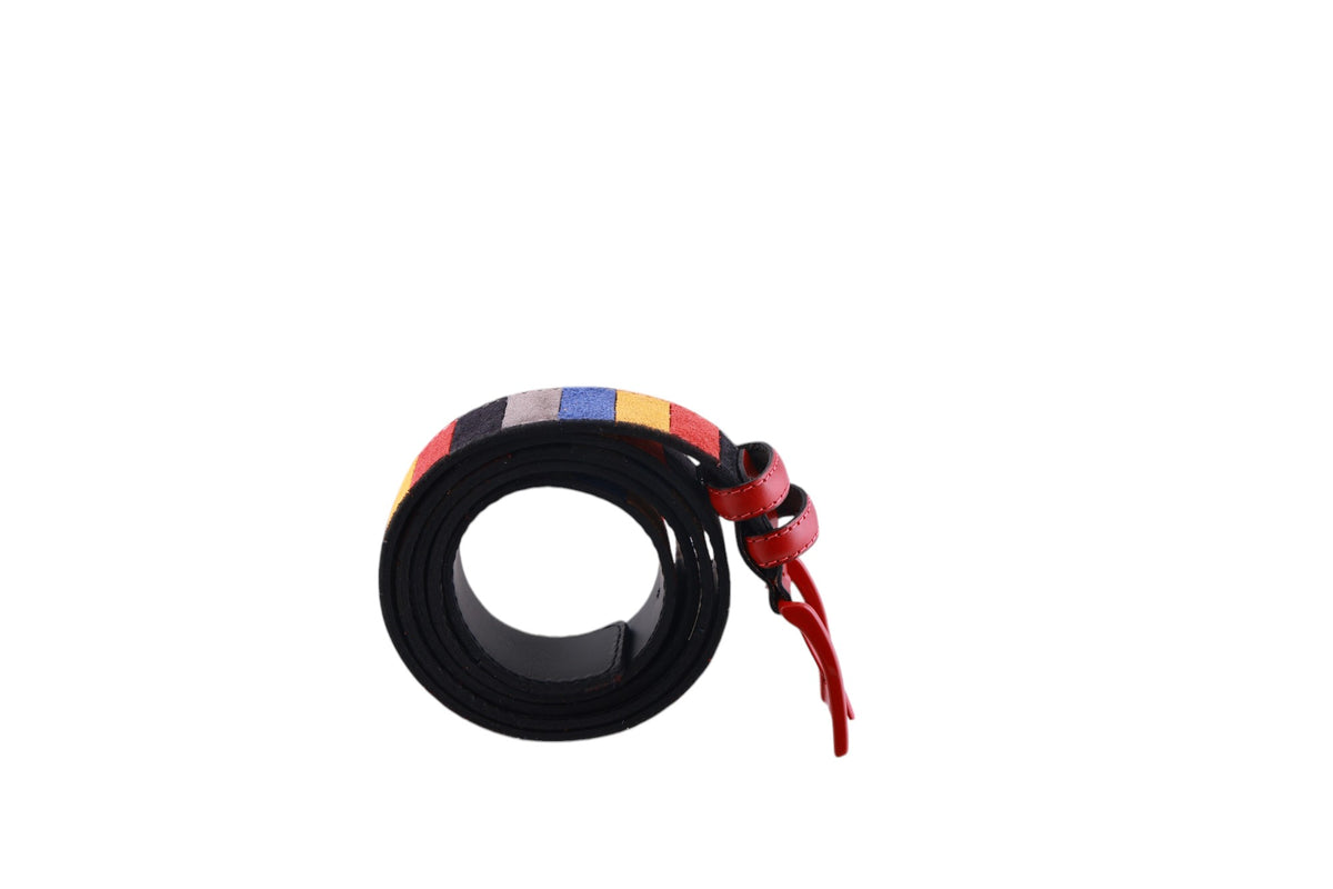 Cintura uomo pelle scamosciata patchwork