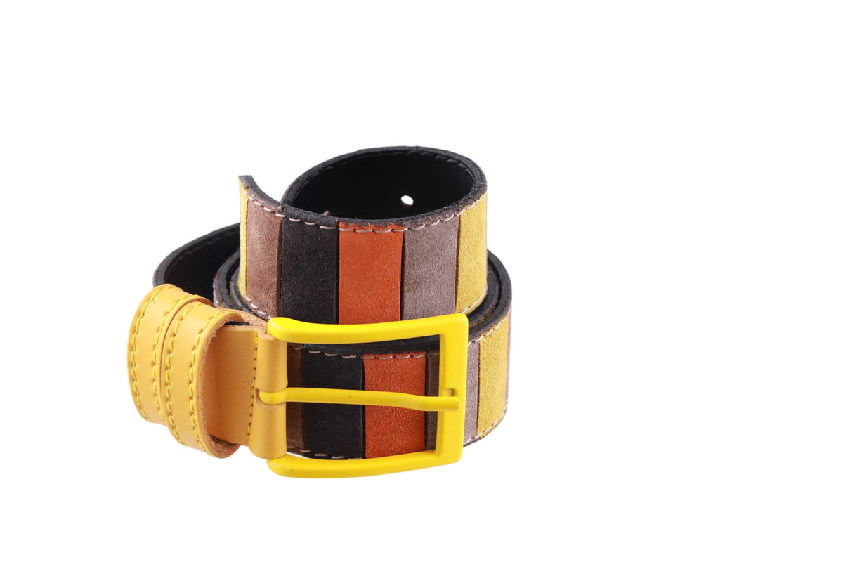 Cintura uomo pelle scamosciata patchwork