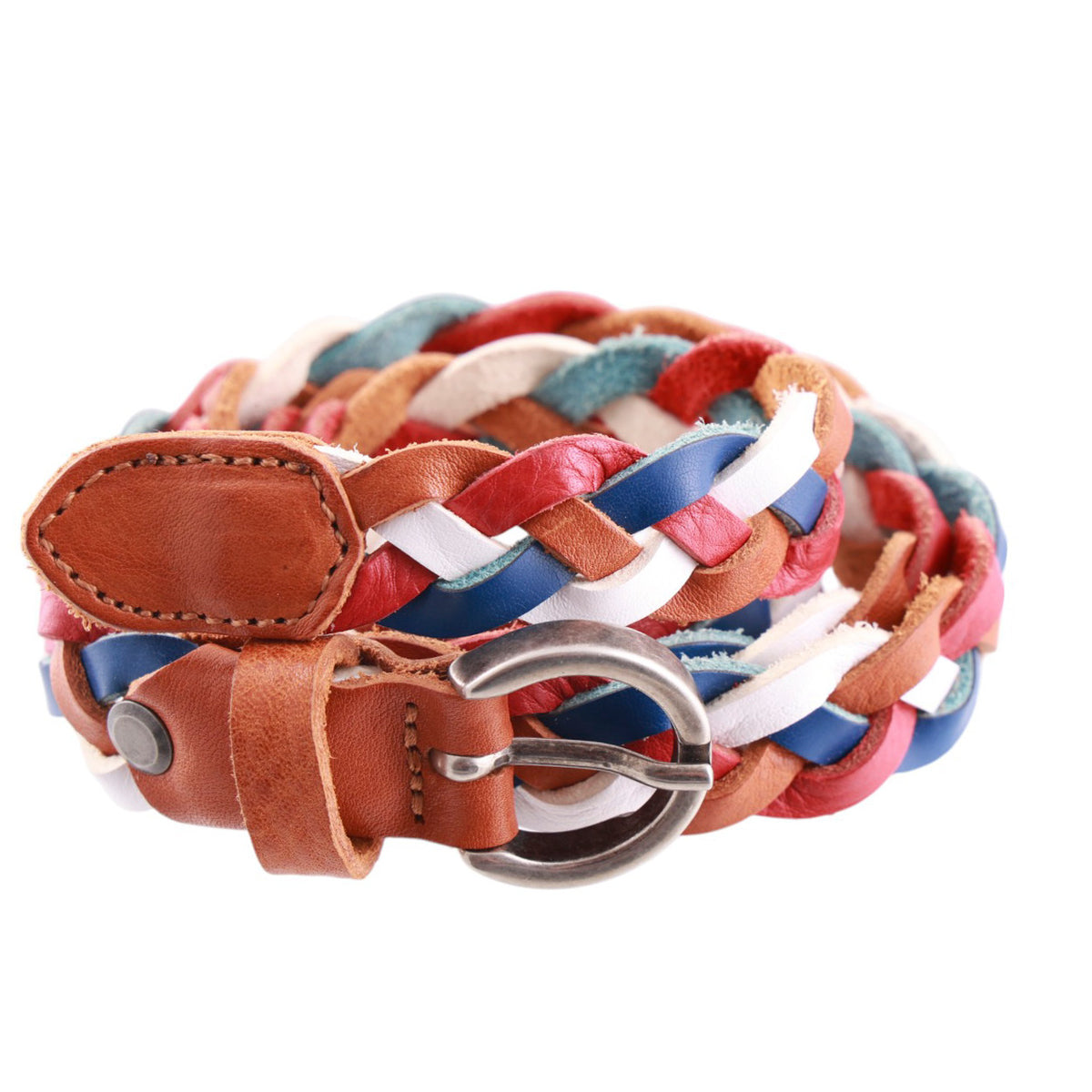 Cintura donna intrecciata in pelle